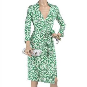 DVF Vintage Laurel Leaf Justin Wrap dress